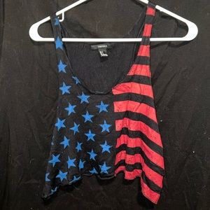 Forever 21 small American flag flowy tank top